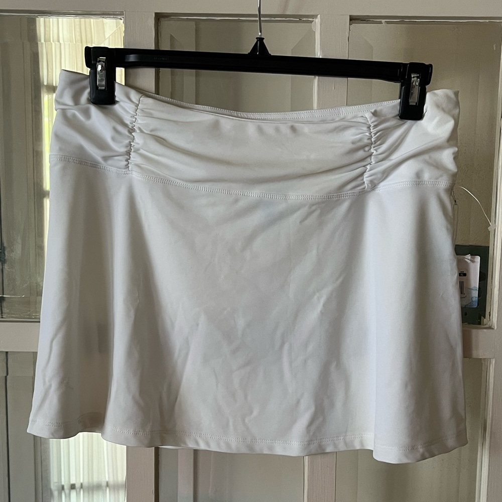 Balance Collection White Ruched A-Line Mini Coverup - Size XL